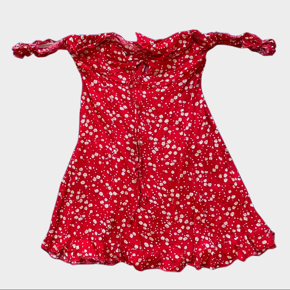 COTTAGE CORE OFF SHOULDER FLORAL DRESS